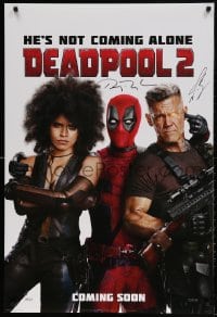 6b009 DEADPOOL 2 signed style G int'l teaser DS 1sh 2018 by BOTH Ryan Reynolds AND Josh Brolin!