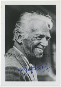 6b407 DOUGLAS FAIRBANKS JR signed 4x5 photo 1980s great smiling portrait later in his career!