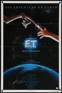 6b078 E.T. THE EXTRA TERRESTRIAL signed NSS style 1sh 1982 by Steven Spielberg, classic Alvin art!
