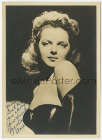 6b459 JUANITA STARK signed 5x7 fan photo 1940s portrait of the sexy Warner Bros actress!