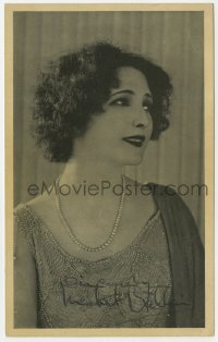 6b461 MABEL BALLIN signed deluxe 5x8 fan photo 1922 waist-high portrait wearing pearl necklace!