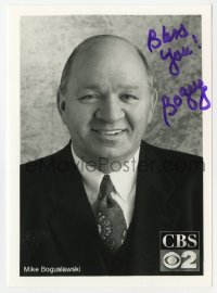 6b462 MIKE BOGUSLAWSKI signed 5x7 fan photo 1990s the CBS channel 2 newscaster!