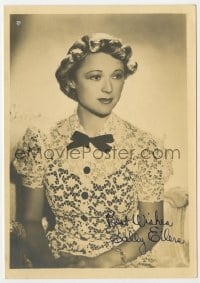 6b464 SALLY EILERS signed deluxe 5x7 fan photo 1930s seated portrait of the pretty actress!