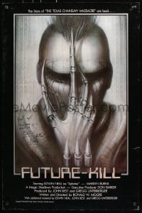 6b012 FUTURE-KILL signed 1sh 1984 by Edwin Neal, really cool science fiction artwork by H.R. Giger!