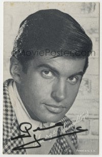 6b172 GEORGE HAMILTON deluxe signed arcade card 1950s great youthful head & shoulders portrait!