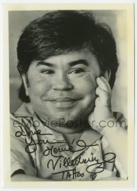 6b412 HERVE VILLECHAIZE signed 5x7 photo 1980s he was Tattoo on TV's Fantasy Island!