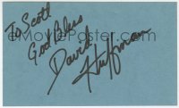 6b477 DAVID HUFFMAN signed 3x5 index card 1970s it can be framed & displayed with a repro still!