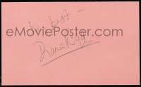 6b479 DIANA RIGG signed 3x5 index card 1980s it can be framed & displayed with included book!