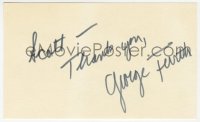 6b489 GEORGE FURTH signed 3x5 index card 1980s it can be framed & displayed with a repro still!