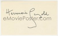 6b493 HERMIONE GINGOLD signed 3x5 index card 1980s it can be framed & displayed with a repro still!