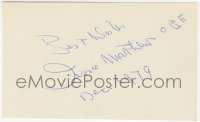 6b496 JESSIE MATTHEWS signed 3x5 index card 1979 it can be framed & displayed with a repro still!