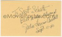 6b501 JULIE HARRIS signed 3x5 index card 1980 it can be framed & displayed with a repro still!
