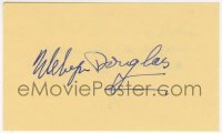 6b511 MELVYN DOUGLAS signed 3x5 index card 1980s it can be framed & displayed with a repro still!