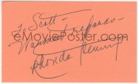 6b521 RHONDA FLEMING signed 3x5 index card 1980s it can be framed & displayed with a repro still!