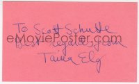 6b529 TAINA ELG signed 3x5 index card 1980s it can be framed & displayed with a repro still!
