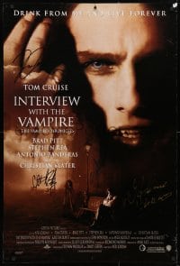 6b015 INTERVIEW WITH THE VAMPIRE signed advance DS 1sh 1994 by Tom Cruise, Brad Pitt & THREE more!