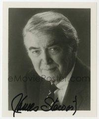 6b416 JAMES STEWART signed 4x5 photo 1980s great head & shoulders portrait wearing suit & tie!