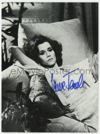 6b537 JANE FONDA signed magazine page 1980s includes a color REPRO from Barbarella!