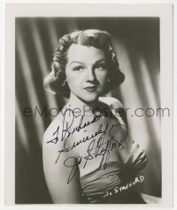 6b419 JO STAFFORD signed 4x5 photo 1980s sexy portrait in low-cut strapless evening gown!