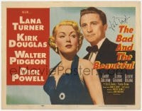 6b081 BAD & THE BEAUTIFUL signed TC 1953 by Kirk Douglas, who's in tuxedo with sexy Lana Turner!