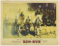 6b087 BEN-HUR signed LC #5 1960 by Charlton Heston, in the spectacular chariot race, William Wyler!