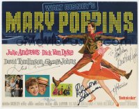 6b085 MARY POPPINS signed TC 1964 by Julie Andrews, Dick Van Dyke, Ellenshaw, Sherman & one more!