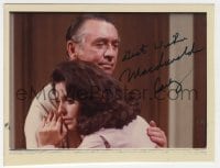 6b425 MACDONALD CAREY color signed 4x5 color photo 1980s with Suzanne Rogers in Days of Our Lives!