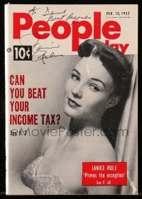 6b198 JANICE RULE signed digest magazine February 13, 1952 she's on the cover of People Today!