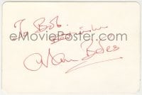 6b138 ALAN BATES signed 4x6 announcement 1980s he was at the opening of a London theater!