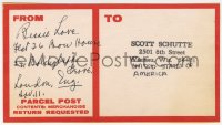 6b214 BESSIE LOVE signed 3x6 address label 1970s sending autographed item to one of her fans!