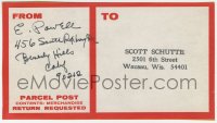 6b217 ELEANOR POWELL signed 3x6 address label 1970s sending autographed item to one of her fans!