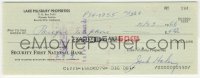 6b113 JACK HALEY signed 3x8 canceled check 1966 the Tin Man paid $5.50 to Pacific Telephone company!