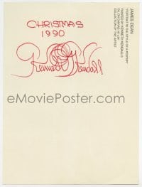 6b170 KENNETH KENDALL signed 6x8 promo card 1990 he drew the art of James Dean for The Immortalist!