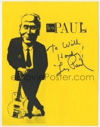 6b181 LES PAUL signed 9x11 photocopy 2000s great caricature art of the famous guitarist!