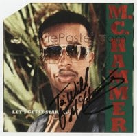 6b142 MC HAMMER signed 5x5 CD insert 1988 the cover of his album Let's Get It Started!