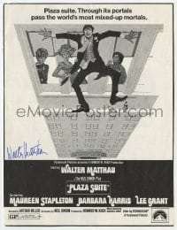 6b192 WALTER MATTHAU signed 7x10 pressbook ad 1971 great poster artwork for Plaza Suite!