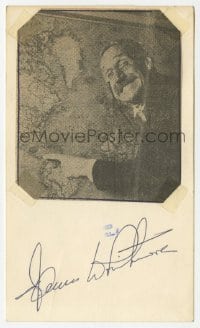6b184 JAMES WHITMORE signed postcard 1977 with image as Harry Truman pointing at a world map!