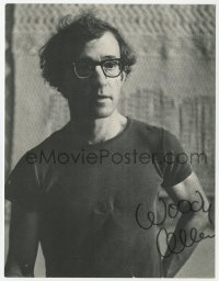 6b187 WOODY ALLEN signed 4x6 postcard 1980s great close up of the famous director!