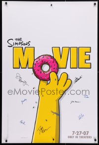 6b022 SIMPSONS MOVIE signed advance DS 1sh 2007 by Castellaneta, Cartwright, Azaria & SEVEN others!