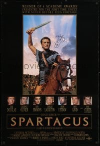 6b023 SPARTACUS signed 1sh R1991 by Kirk Douglas, Stanley Kubrick classic epic!