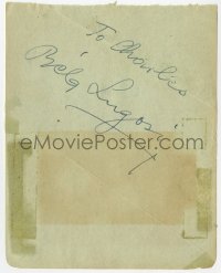 6b545 BELA LUGOSI signed 5x6 cut album page 1930s it can be matted & framed with a still or repro!