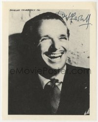 6b205 DOUGLAS FAIRBANKS JR signed book page 1930s head & shoulders portrait happily laughing!