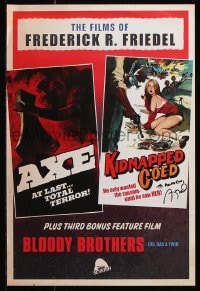 6b046 FREDERICK R. FRIEDEL signed 12x18 special poster 2014 triple bill of his horror movies!