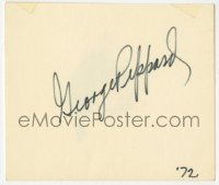 6b490 GEORGE PEPPARD signed 3x3 cut index card 1972 it can be framed with the inlcuded repro!