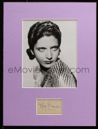 6b056 KAY FRANCIS signed 2x3 cut album page in 12x16 display 1930s head on shoulder portrait!