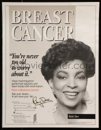 6b041 RUBY DEE signed 15x20 special poster 1992 advertising breast cancer awareness campaign!