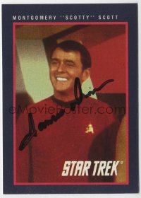 6b175 JAMES DOOHAN signed trading card 1991 great close up as Scotty from the original Star Trek!