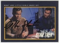 6b177 WILLIAM SHATNER signed trading card 1991 Captain Kirk in Star Trek with his android twin!