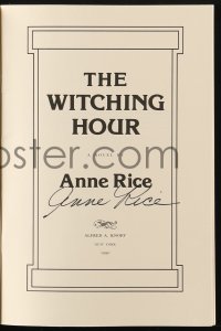 6b110 ANNE RICE signed softcover book 1990 first chapter of her upcoming novel The Witching Hour!