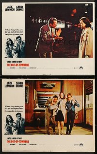 6c963 OUT-OF-TOWNERS 2 LCs 1970 images of Jack Lemmon, Sandy Dennis, written by Neil Simon!
